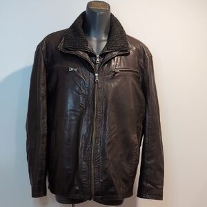 Sly & Co Brown Leather Jacket 2xl